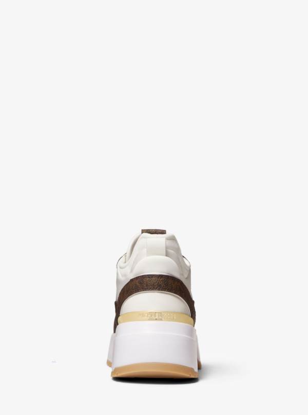 Damske Tenisky Michael Kors Muse Logo and Mesh Hnede - Topanky Michael Kors Vypredaj | IWPVJ-7504